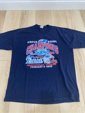 New England Patriots 2005 Super Bowl Champions Navy T-Shirt XL